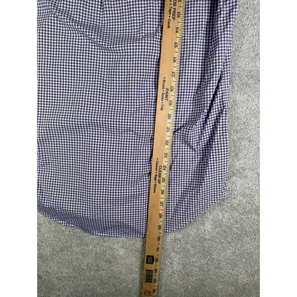 Polo Ralph Lauren Button Shirt Mens S Purple Gingham Check Custom Fit Green Pony